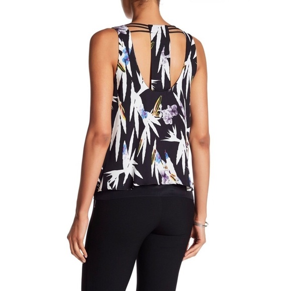 Nicole Miller Hummingbird Silk Strappy Back Tank - Picture 2 of 8